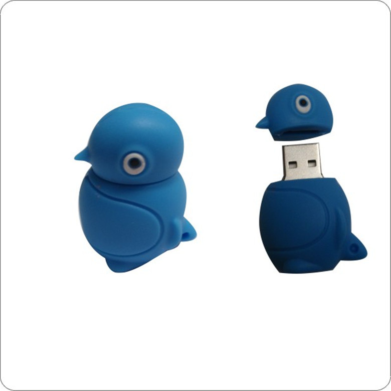 Custom logo 8gb cartoon DUCK pvc usb flash drive, logo shape cartoon usb 2.0 8gb usb flash drive, usb flash drive