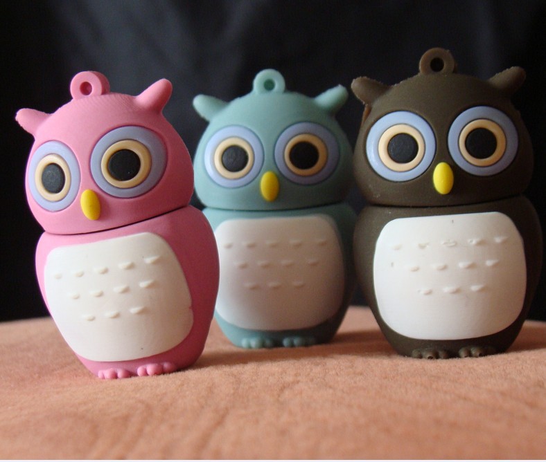 manufacture OWL cartoon pvc usb, Cheap customized soft PVC pen drive, cheapest customize pvc usb flash drive