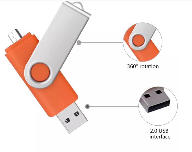 Swivel Logo Print Otg Flash Drive Cle Usb 16GB Usb Stick 4Gb For Mobile Phone usb flash drive android